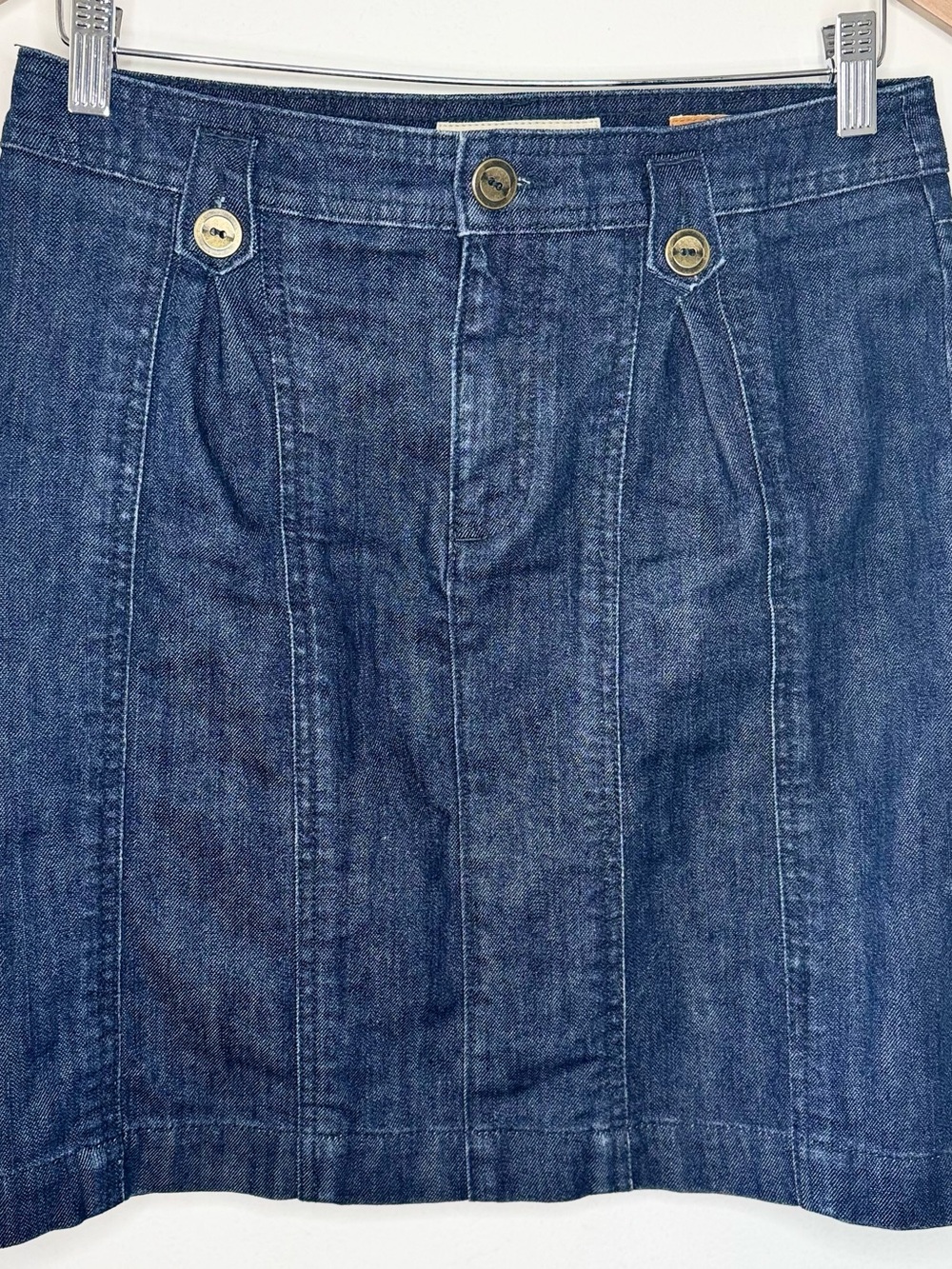 PILCRO And The Letterpress Anthropologie Denim Pencil Skirt Dark Wash Women’s 27